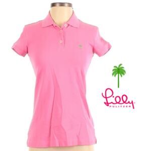 Lilly Pulitzer Island Polo women top size XS EUC hot pink